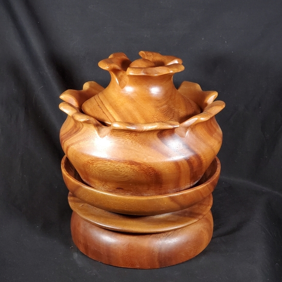 Vintage Lotus Flower Serving Set - Picture 5 of 8